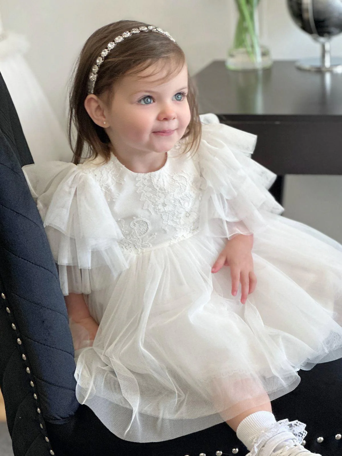 Baptism christening gown Baptism Dress | Amanda - BS24 detail view 1 - delivered to London